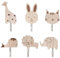 QINGZY 6 Piezas Ganchos Autoadhesivos de Madera, Perchero Infantil Pared, Bonito Gancho para Animales, Colgador de Pared para Dormitorio Baño Cocina