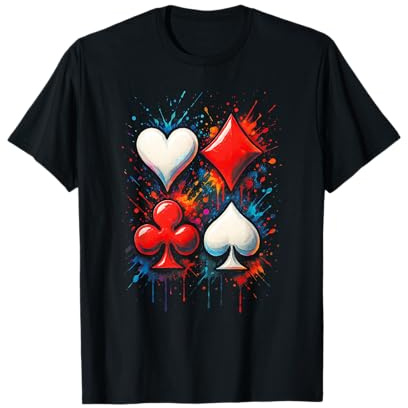 Kartenspieler Würfel Poker Spielkarten Kreuz Pik T-Shirt
