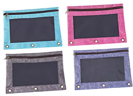 SEWACC Pochettes à Feuilles Mobiles Transparentes B5 Lot de 4 Pochettes à 3 Trous Accessoires de Bureau