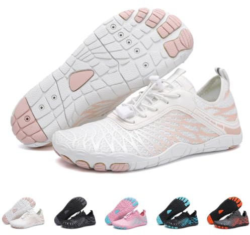 Barezoey Chaussures Aquatiques Homme Femme Chaussure de Plage, Chaussures d'eau à Pointe Large Antidérapant Chaussures et Sport Minimalistes Barefoot Shoes Respirant pour Riviere Randonnée Fitness