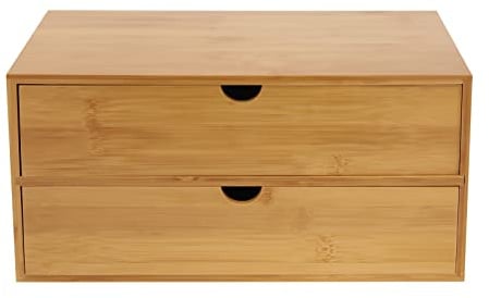Schreibtisch Organizer, Schreibtischbox Schubladen Büromaterial,2 Schubladen,Curved Nut Griff,für Toilettenartikel, Schmuck, Haarzubehör