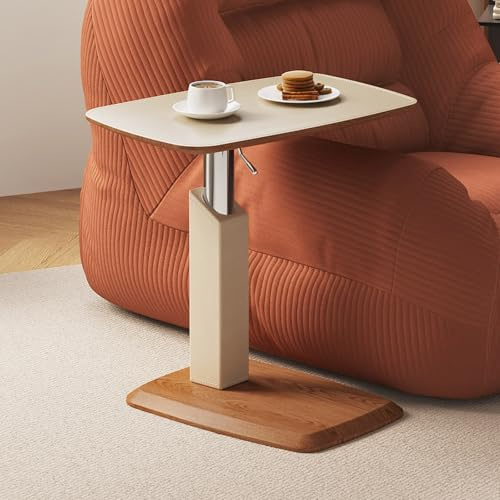 Guyii Höhenverstellbarer Beistelltisch Couch – Moderner Kaffeetisch mit Gasdruckfeder, Sofa-Beistelltisch für Wohnzimmer, Laptop & Snacks (Gasdruckfeder höhenverstellbar)