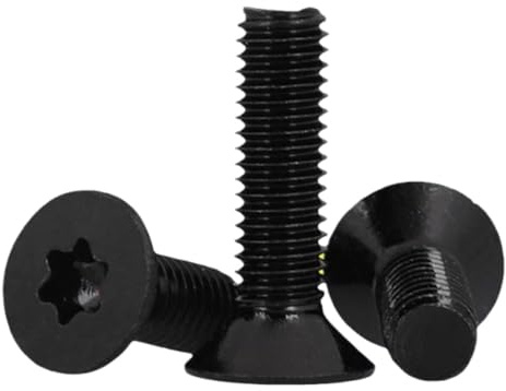 MIETONG 5 Piezas Tornillos Negros de Cabeza Avellanada Torx de Acero Inoxidable A2 V2A Galvanizado, M8 x 45mm Tornillos de Máquina de Cabeza Plana para Maquinaria y Muebles