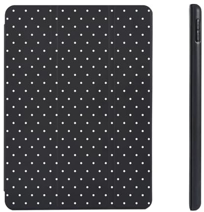 Fycyko - Funda para iPad 9ª/8ª Generación de 10,2 pulgadas (2021, 2020, 2019) con lápiz y soporte Trifold, funda protectora de Polka Dot Lindo para iPad 9e/8e/7e-Negro