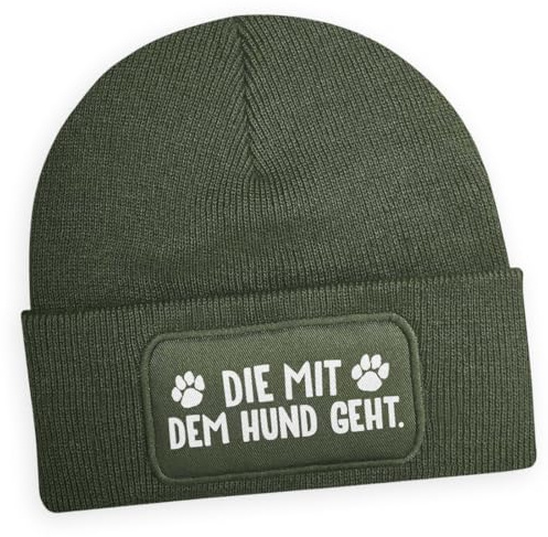 #teamludorf Beanie - Wollmütze mit Spruch - Die mit dem Hund geht in der Farbe: Parent