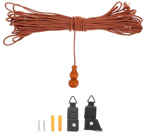 Kit de Réparation Store Enrouleur Vintage, 1 Set, Accessoires Complets | Bois, Polyester et Fer, Système Précis à Cordon, Compatible Rideaux et Stores Bambou, Usage Domestique Couleur Aléatoire