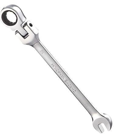 Azushwer 13mm Ratchet Spanner, Combination Wrench 72-Tooth Chrome Vanadium Steel Tool 180° Pivot Head for Car Repair and Mechanical Work, DIY Hand Tools Ratchet Spanner Set (Silver)