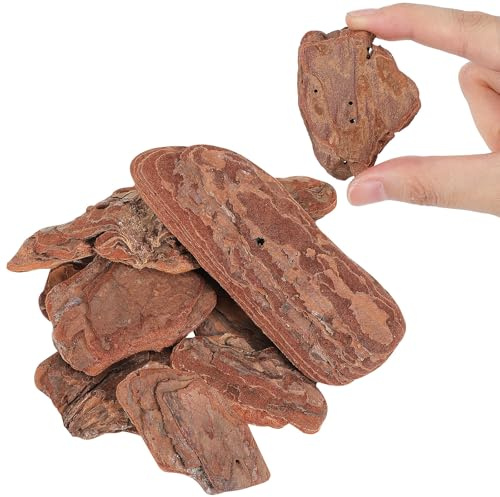 IMIKEYA Reptiles Box Landscape Material Pine Bark Wood Chips 8-10cm 500g Pack Terrarium Bedding for Turtle and Tortoise Habitat Decor