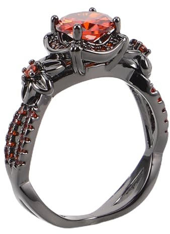 COOPHYA Gothic Black Knuckle with Safe Smooth Finish with Red Zircon Vintage Punk Copper Band and Christmas Gothic Fashion Accessory for Women and Men for Everyday Wear