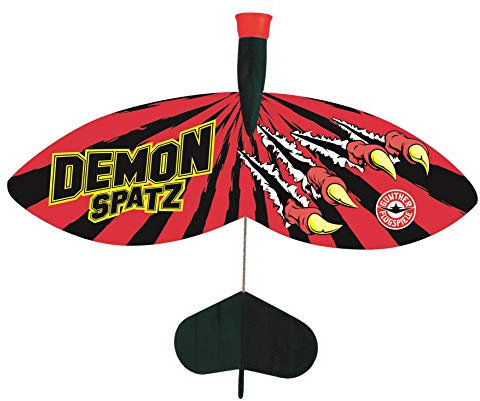 GÜNTHER FLUGSPIELE 1444 - Schleudersegler Demon Spatz, ca. 24 x 20 cm, Katapultstarter mit folienbespannten Flügeln, für Kinder ab 6 Jahren, mit Flexibler Heckflosse
