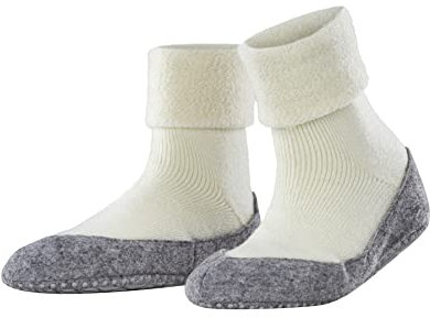 FALKE Damen Stoppersocken Cosyshoe W Hp Wolle rutschhemmende Noppen 1 Paar, Weiß Off-White 2049, 39/40 EU