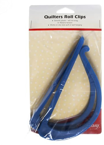 Sew Easy Quilters Roll Clips – Secures Quilts whilst Sewing, Pack of 2 Plastic Fabric Clips