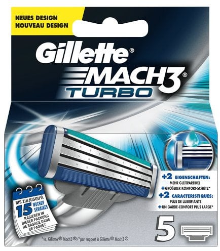 Auslaufmodell Gillette MACH3 Turbo Klingen 5 Stück