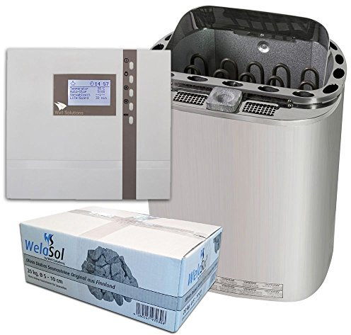 Well Solutions Sauna Ofen Scandia Combi 9 kW Steuerung Econ H2, Steine