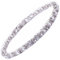 RIZILIA Gioielli Rotondo Tagliato Bianco Topaz Colore Birthstone Pietra preziosa Fine 18K Oro Bianco Placcato [180mm / 7inch] Braccialetto di Tennis Eleganza Moderna [Sacchetto Gioielli Liberi]