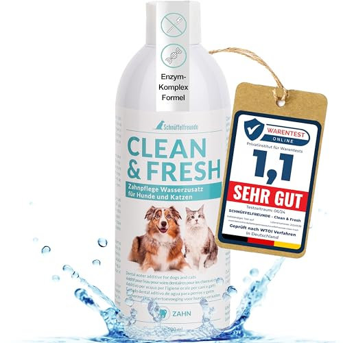 Schnüffelfreunde Zahnpflege Wasserzusatz für Hunde und Katzen | Frischer Atem und gesunde Zähne - Hilft Plaque und Zahnstein vorzubeugen - 500ml (Classic)
