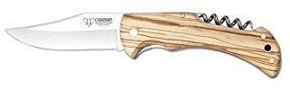 Cudeman Jagd Taschenmesser Satin Olivenholz, Klingenlänge: 9 cm, CUDM-1223