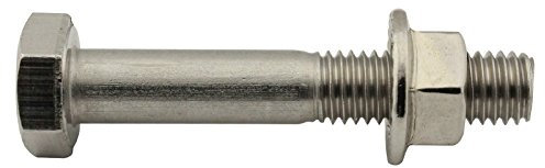 SC-Normteile® | Sechskantschrauben mit Schaft und Flanschmuttern (mit Sperrverzahnung) - M10x120 - (100 Stück) - Maschinenschrauben - DIN 931 / DIN 6923 - Edelstahl A2 (V2A) - SC931 / SC6923