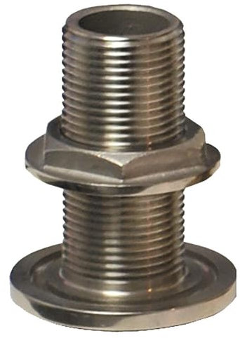 GROCO Raccordo passante combinato in acciaio inossidabile NPT da 2 pollici con dado