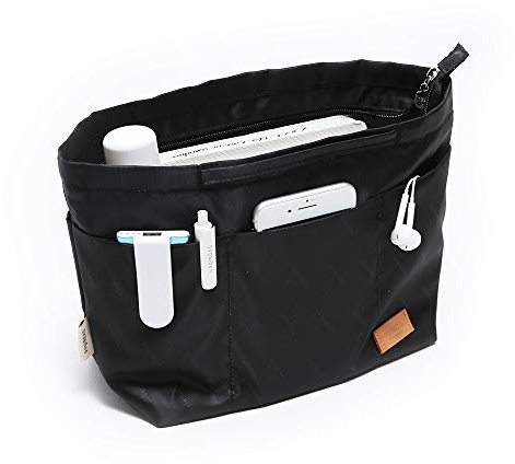 iN Reise-Handtaschen-Organizer mit mehreren Taschen, groß, für Tragetasche, Taschen-Einsatz, Organizer mit Griffen, groß, Schwarz