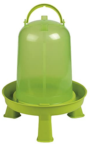 Kerbl Kunststoff-Tränke mit Füßen mit Griff und Bajonettverschluss, für Geflügel (Küken/Hühner/Enten) Grün (10,0 l)
