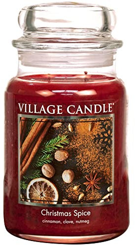 Village Candle Duftkerze im Glas, Duft: Christmas Spice, klein, 325 ml Large (26 oz)