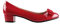 KRISP Damen Elegante Blockabsatz Lack Pumps mit Schleife, Rot (4241), 37 EU