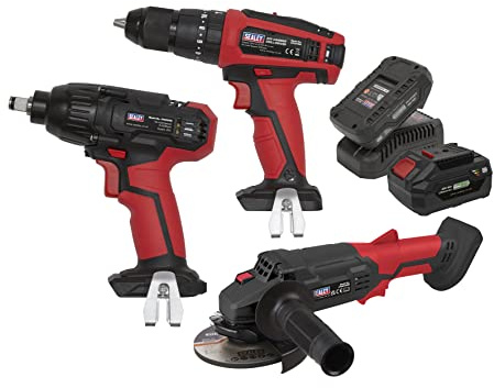 Sealey 3 x 20V SV20 Series Cordless Tool Combo - 2 Batteries - CP20VCOMBO1