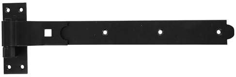 Merriway BH07126 Gate Hinge Heavy Duty Hook & Band Cranked Necked, Black, 400 x 45 x 4mm