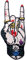 Aufnäher, bestickt, Design: Rock'n'Roll, Tattoo Hand Symbol Finger Zeichen, zum Aufbügeln oder Aufnähen