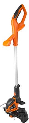 Yard Force 40 V 30 cm Cordless Grass Trimmer with Adjustable Head, Plant Guard and Wheel Support LT G30W - Battery and Charger not included , Black/Orange
