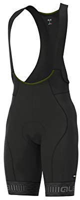 ALE' Abbigliamento Ciclismo Uomo Salopette Green Road MTB (S, Nero-Antracite)