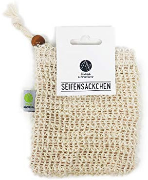 Mara Seifensäckchen - Aufschäumen und Trocknen der Seife - 100% Vegan - Seifennetz für Körper-Peeling und Massage, 1 Stück, 20 g
