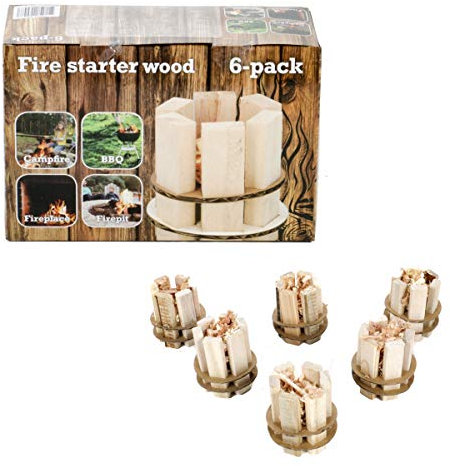Bubble Store Feueranzünder aus Holz für Camping, Grillfeste, Feuerkörbe, Feuerstellen und Kamine, ökologisch, in 3 verschiedenen Packungsgrößen (1, 2 und 6 Stck.) (6)