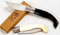 Coltello coltellino sardo Tipo ARBURESA ARBUS da Caccia Piccolo da Collezione Manico in Corno Sardegna Tascabile richiudibile (Bianco)