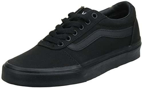 Vans Women's Ward Sneaker, Canvas Black Black, 3 UK
