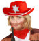 W WIDMANN MILANO Party Fashion 37711 - Cowboy Hut für Kinder, Rot, mit Sheriffstern, aus Filz, Cowgirl, Wilder Westen, Sheriff, Karneval, Mottoparty