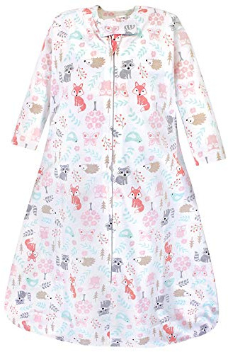 Hudson Baby Unisex Baby Long Sleeve Cotton Jersey Sleeping Bag, Girl Woodland, 0-6 Months