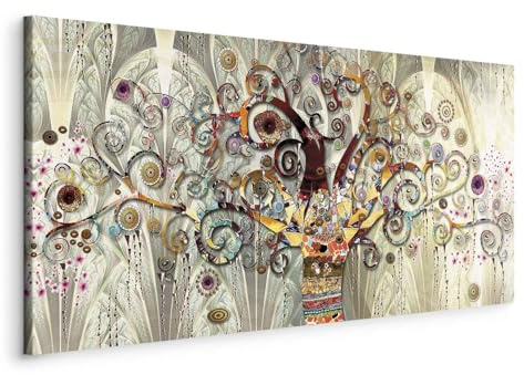 murando - Quadro Gustav Klimt 80x40 cm - 1 pezzo Stampa su Tela XXL Quadri Moderni Murale Moderno Grafica Decorazioni da Parete per il Soggiorno L'albero Della Vita Riproduzione l-A-0033-b-a