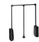 Emuca - Kleiderlift für Schrankbreite, kleiderschranklift, 600-830mm breite regulierbar, schwarz