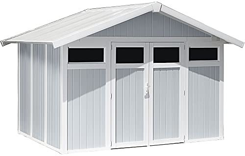 Ondis24 Utility Gartenhaus V11 2-türig grau/weiß