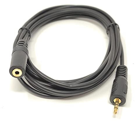 Maincore 5m Long 2.5mm to 2.5mm Stereo Jack to Socket, Extension Cable Lead Cord, Gold Plated Connectors (5)