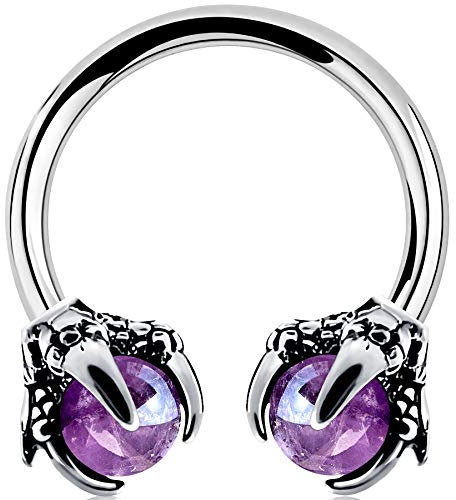 OUFER Helix Ohrringe 18G - 316L Chirurgenstahl Hufeisen Piercing mit Drachenklauen - Circular Ring Knorpel Ohrring Körperschmuck