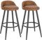 WOLTU Taburetes de Bar Juego de 2, Taburetes de Cocina con Reposapiés, Asiento de Cuero Sintetico, Estructura de Metal, Marrón