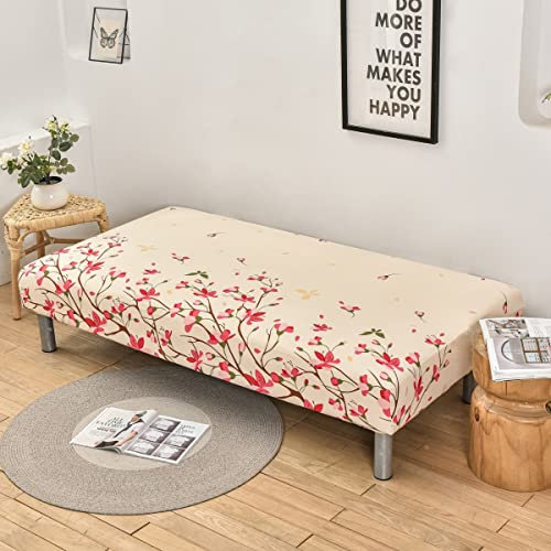 AQIGR Sofabezug Ohne Armlehnen, Moderner Druck Sofabezug 3 Sitzer Ohne Armlehne Stretch Couch überzug Armlose Sofabettüberzug für Faltbares Schlafsofa Ohne Armlehnen