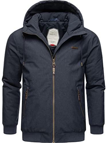 Ragwear Herren warme wasserdichte und atmungsaktive Winterjacke kurz mit Verstellbarer Kapuze Stewie Navy22 Gr. M