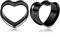 Vankula Ohr Flesh Tunnel Double Flared Plug Herz Edelstahl Ohrpiercing Gestreckte Schmuck für männer damen 14mm(9/16) Schwarz