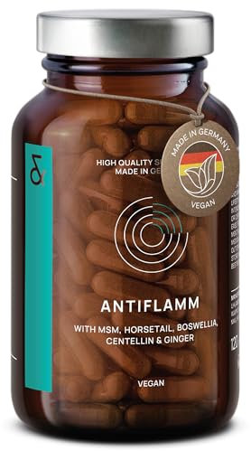 N°12 ANTIFLAMM - Anti-inflammatory & Joint Health with Boswellia Serrata Horsetail MSM Capsules High Dose - with Gotu Kola & Ginger Extract - 120 Capsules