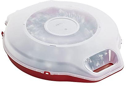 Strata Weihnachtskranz-Box – 69 x 62 x 18 cm – Rote Basis mit durchsichtigem Deckel