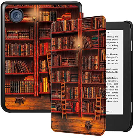 FINTIE Étui Compatible avec 6” Kobo Clara Colour/BW 2024 et Kobo Clara 2E 2022 - Housse Fine et Légère Coque Fermeture Magnétique, Bibliothèque